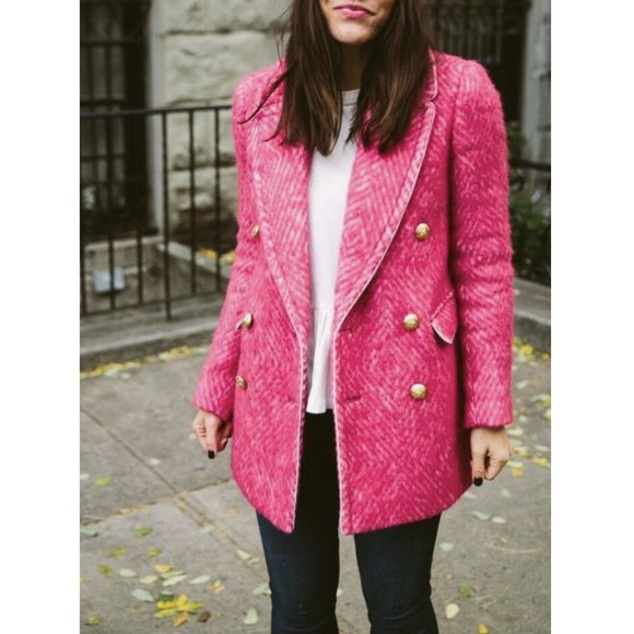 J. Crew Diamond Tweed Coat Size 4 - Picture 2 of 8